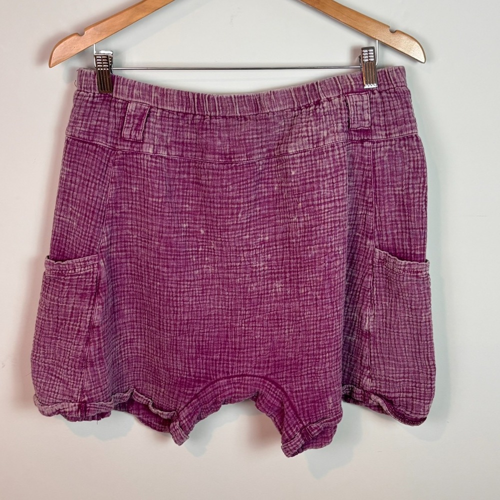 Jaded Gypsy Over the moon Purple 100% Cotton Womens shorts sz L/XLBoho Hippie